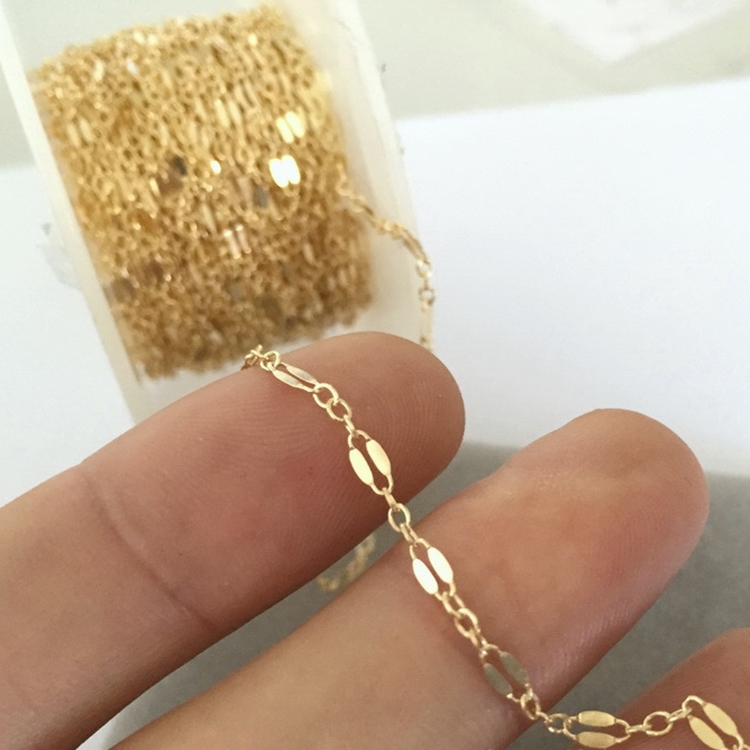 Premium 14K Gold Filled Necklace, Lip Bracelet Chain, Bulk для Jewelry Making, 2,5 мм, hot Sale