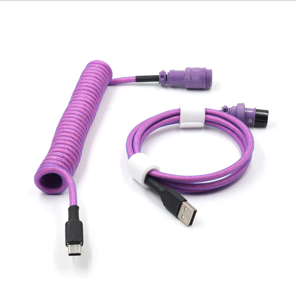 Paracord и PET с двойным рукавом, механическая клавиатура, спиральный тип C Micro MINI USB кабель с авиатором GX16