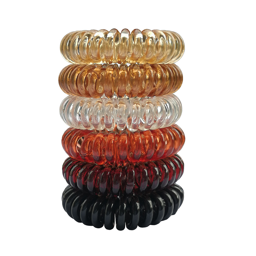 Wholesale Metallic Telephone Wire Hair Bobbles Traceless  Spiral Hair Ties Strong Elastic Grip Coil Hair Accessories