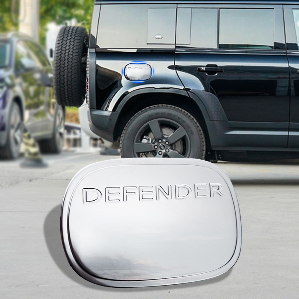 1PC Stainless steel For 2020 land rover defend Auto Car Gas Fuel Tank Exclusive Logo Cover Decorative Accessories