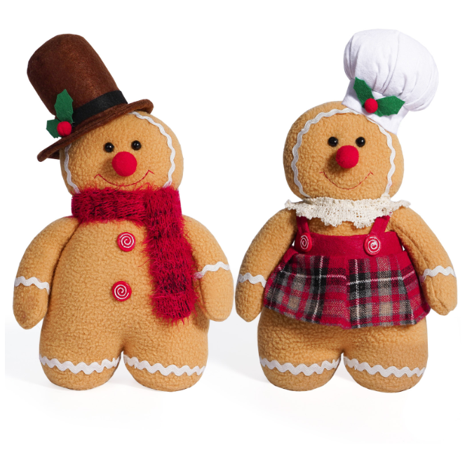 New Plush Gingerbread Man Doll Cute Stuffed Christmas Decorative Gingerbread Doll Cute Wool Gingerbread Man Toy