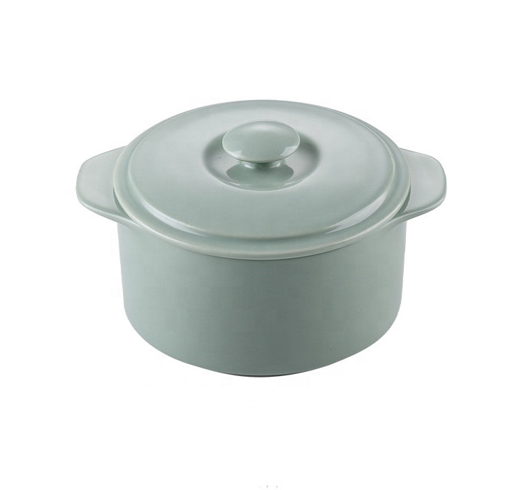 Creative Ceramic Baking Bowl Small Soup Bowl Porcelain Stew Pot with Handles   Lid