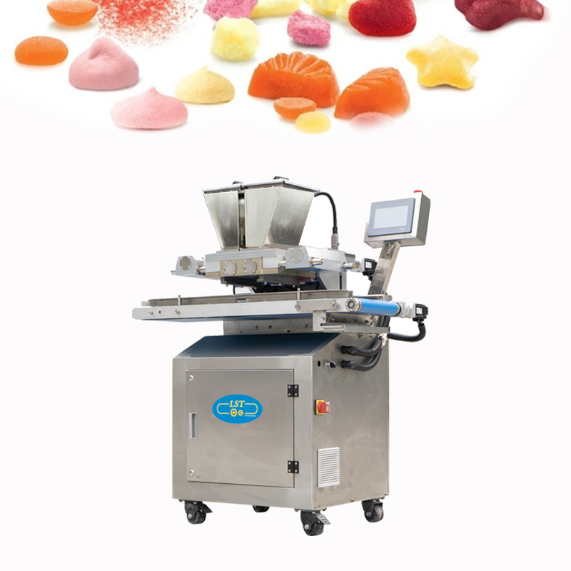 Hot sell 20-120kg each hour double jackted heating mixing depositing soft jelly candy machine