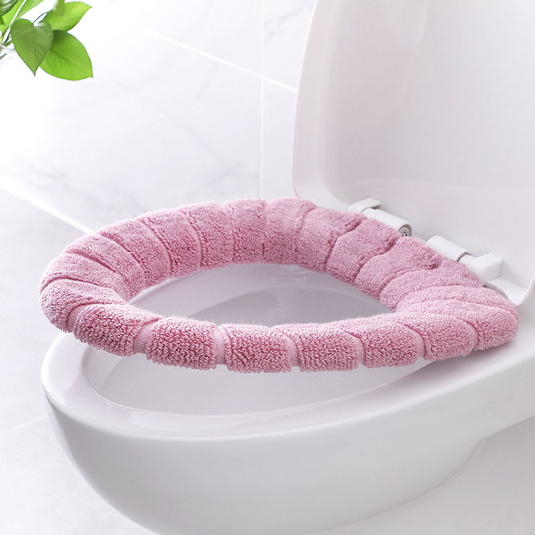 Cover Washable Closestool Standard Pumpkin Pattern Soft Cushion 1pc Comfortable Thick Knitted Velvet Coral Bathroom Toilet Seat