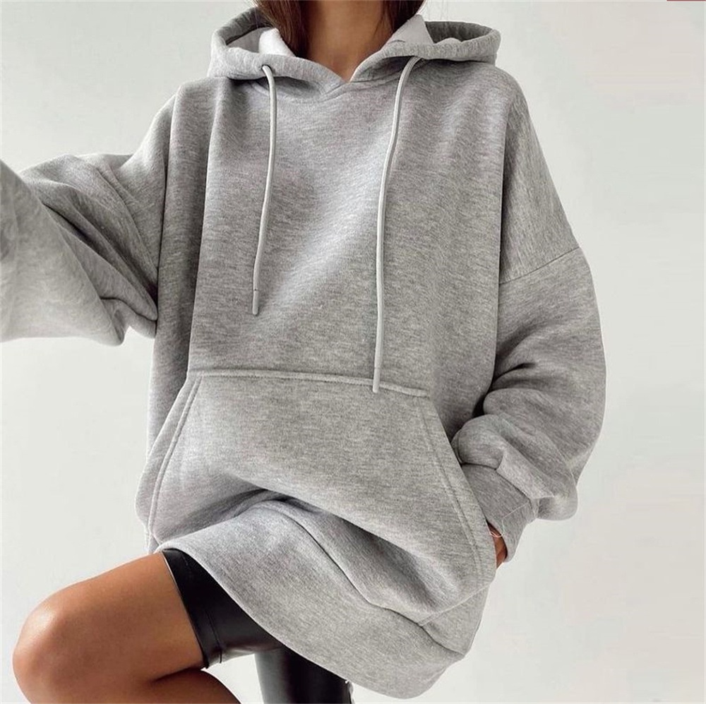 Custom Oversized Hoodie Blank Winter Hoodies Loose Ladies Jumper Women Plain Crew Neck Sweatshirt