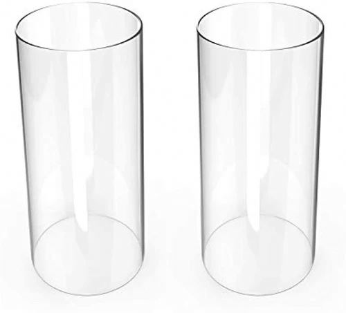Mouth blown Clear Borosilicate Glass Cylinder Classic Candle Wind Proof Shade Both End Opening Glass Candle Tube