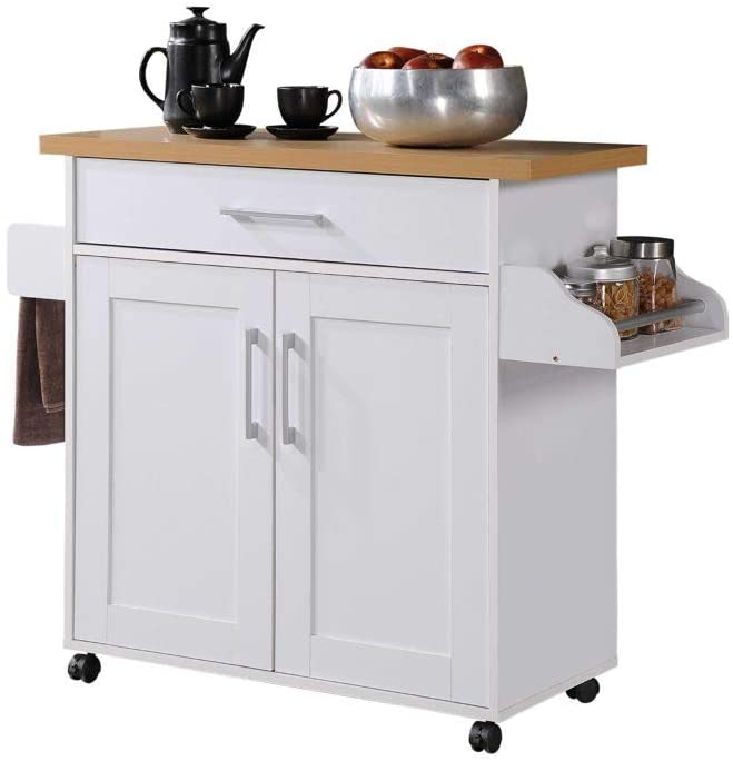 Hot Sale Industrial Vintage Style Wood Metal 3 Tiers Cabinet Storage Kitchen Island Cart