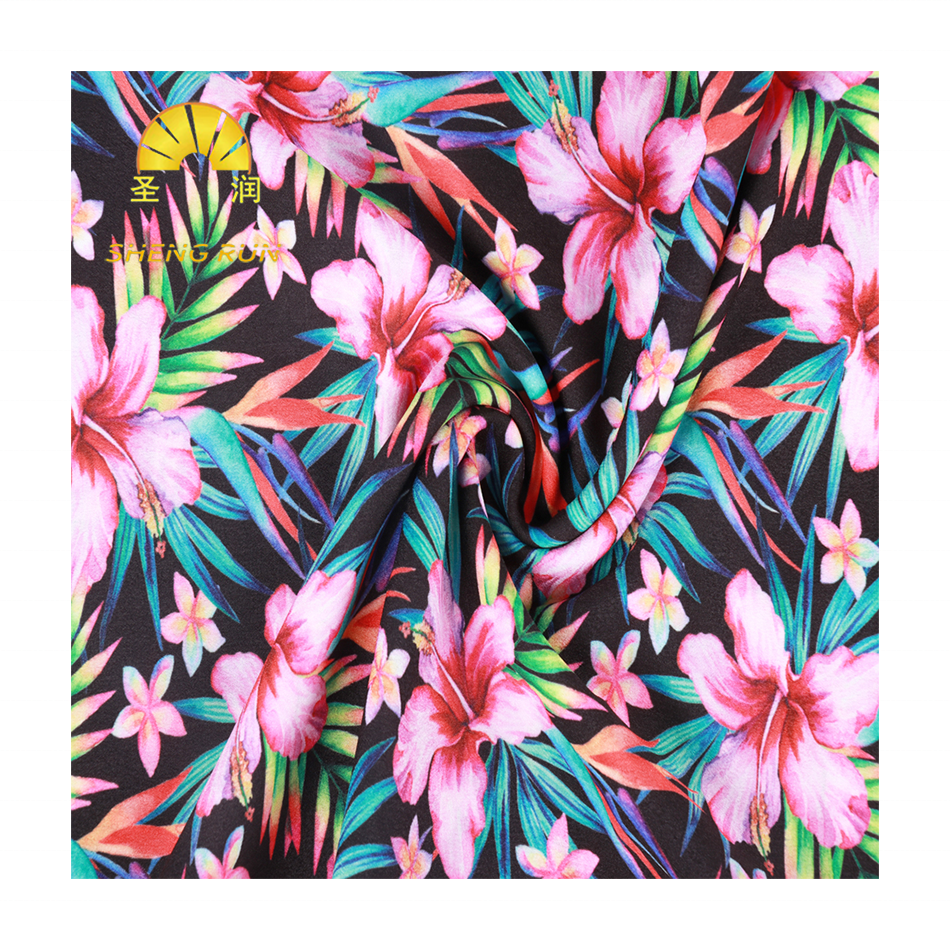 Hot Selling High Quality No MOQ Custom 100% Polyester Printed Silk Chiffon Fabric For Dress