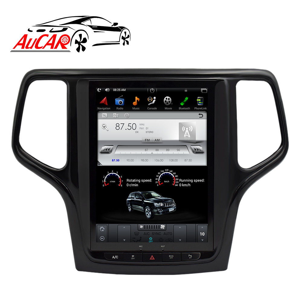 Автомагнитола AuCAR, 10,4 дюйма, Tesla, Android, для Jeep Grand Cherokee, черная, 2011-2017, сенсорный экран, стерео, видео, GPS, мультимедиа, BT, 4G, Wi-Fi