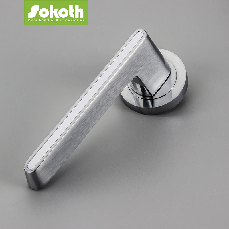 Sokoth Handle Lock Aluminum Set Door Lever Handle on Plate Chrome Door Handle for Home