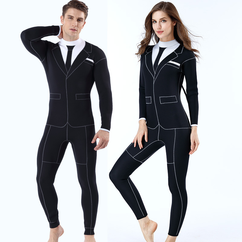 Quick Dry Back Zipper Long Sleeves Unisex Wetsuit 3mm Tuxedo Swimming Diving Surfing Wetsuit