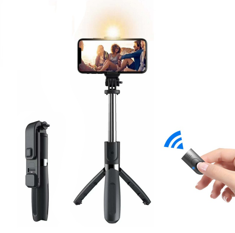L02s Selfie Stick Camera 360 Degree Rotation Wireless selfie stick Tripod Stand Fill Light BT Tripod Selfie Stick