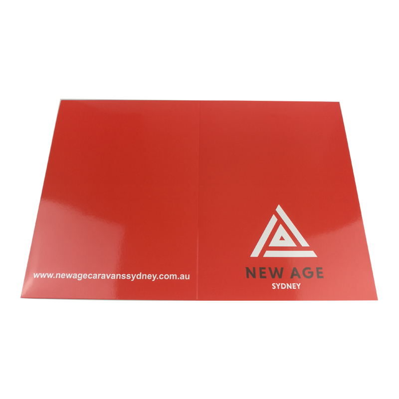 Fast shipping customized file folders A4 300gsm art paper folded size 300*215mm with business card slots