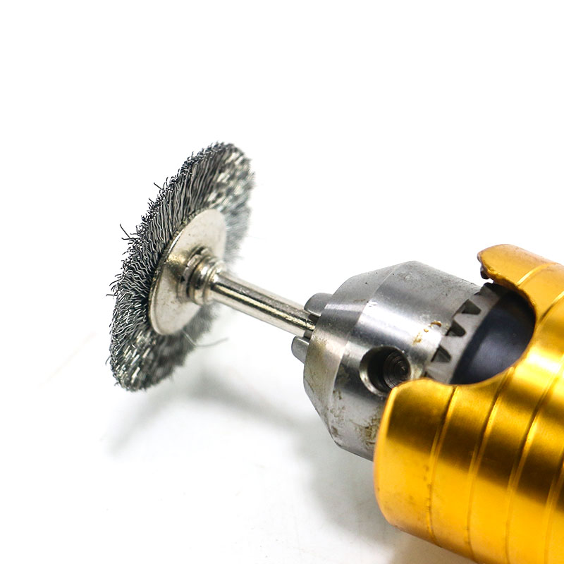 Steel wire polishing wheel T-shaped shank 3.0mm rotary tool accessory for small area buffing rust removal brush