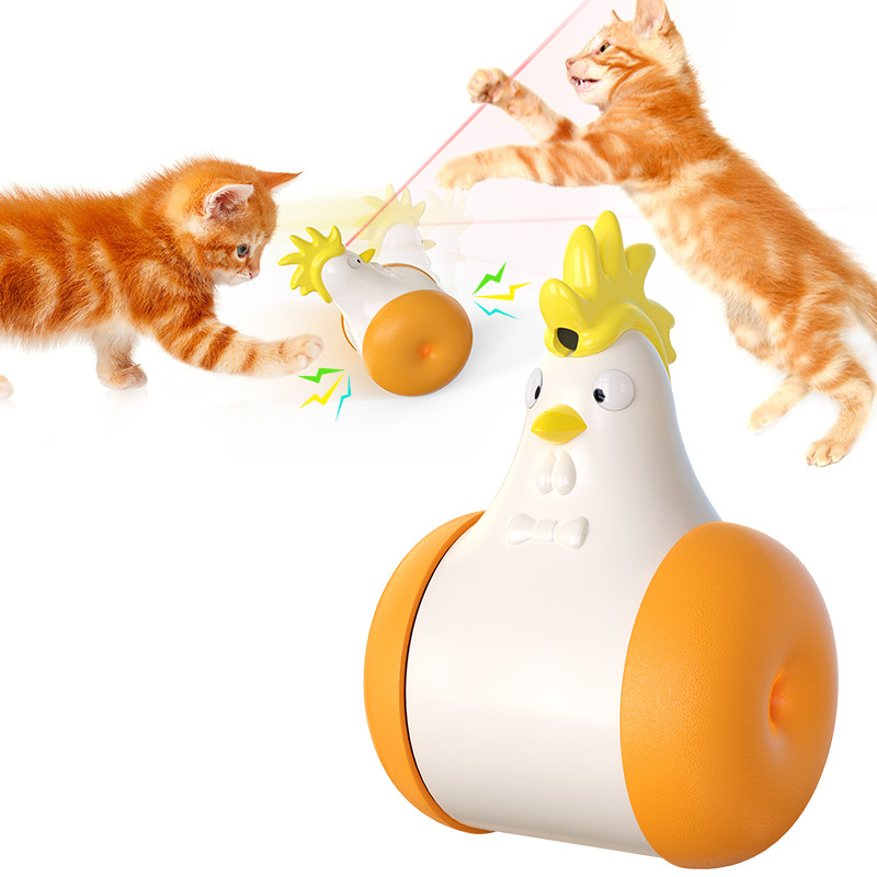 DF28 Movable Automatic Interactive Infrared Toys Summon Cats Emulational Chicken Shape Squeak Laser Cat Toy