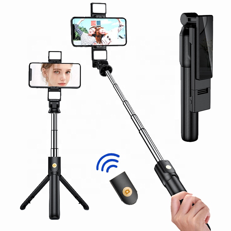 Портативный раздвижной мини-штатив для селфи K12D Smart 360 со светодиодной подсветкой и беспроводным пультом дистанционного управления