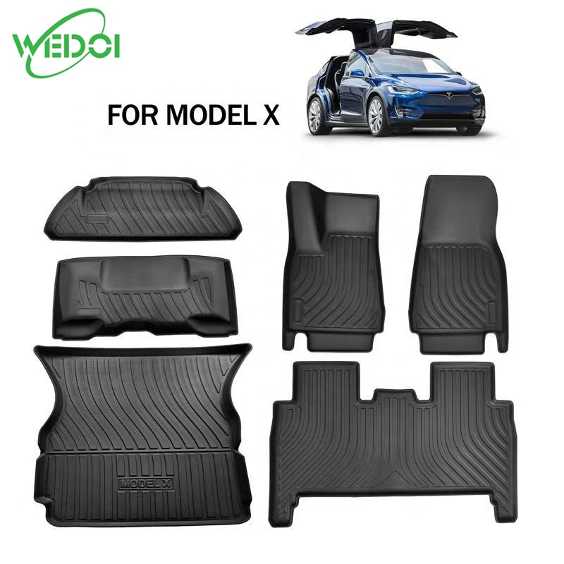 Нескользящий роскошный автомобильный коврик для Tesla Model X, 3D резиновый автомобильный коврик для любой погоды, коврик для багажника автомобиля Tesla Model X