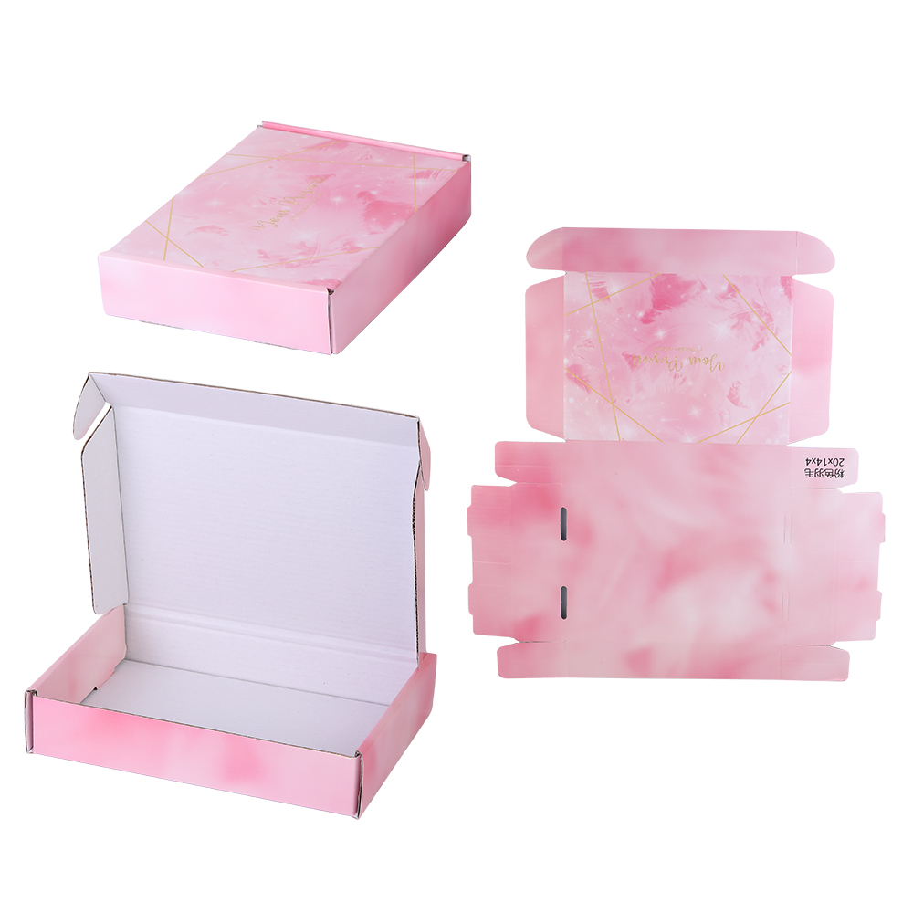 Square square pink mailer shipping large cardboard corrugated cardboard boxes custom packaging for products