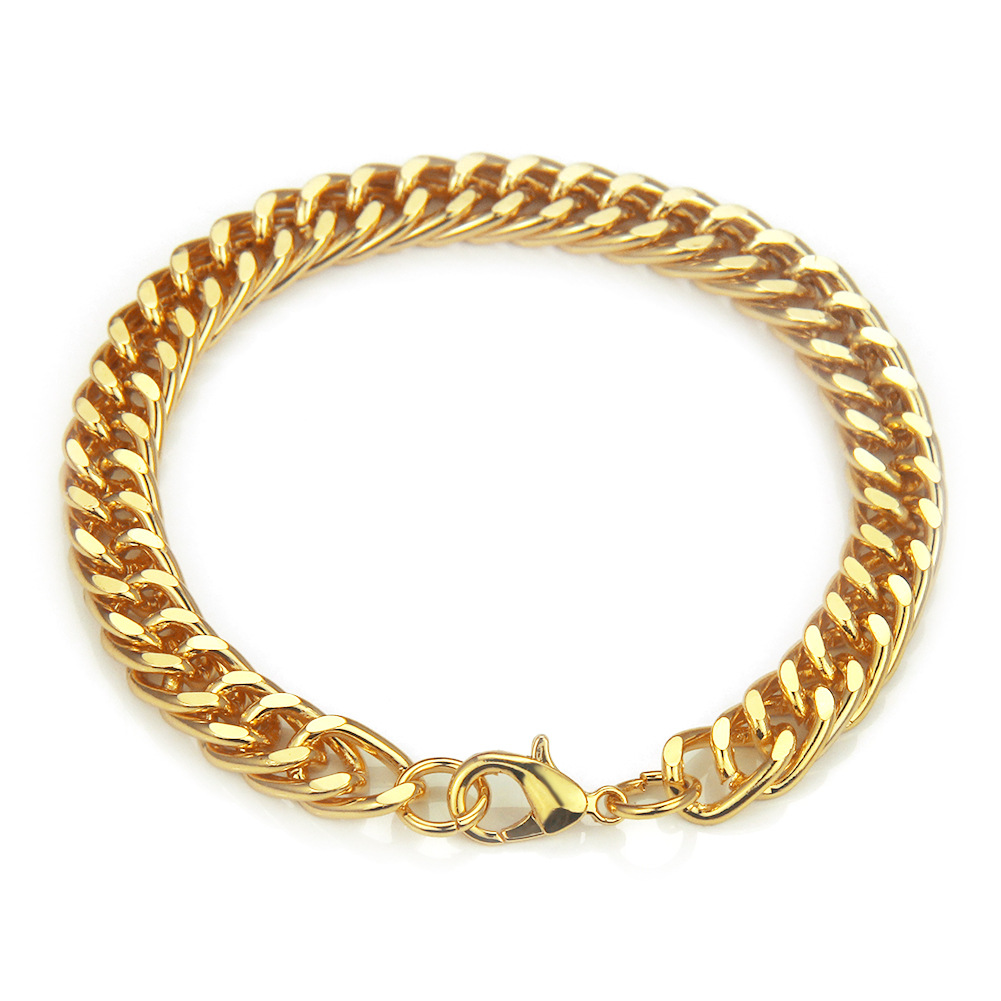 Best Selling Vintage Chunky Bracelets Hip Hop Fashion Thick Chain Bracelets 18K Gold Plated Bracelet
