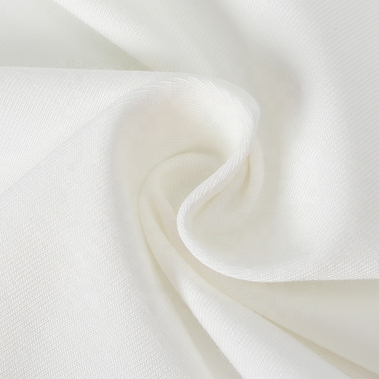Biodegradable Mercerized Cloth 175CM 170GSM 47.5% Cotton 47.5% Viscose 5% Spandex Single Knitted Stretch Spandex Jersey Fabric