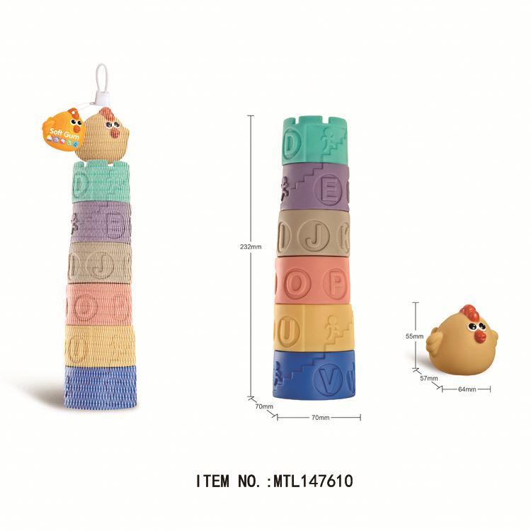 Factory wholesale high quality baby silicone stacking cup toy educational stacking toys