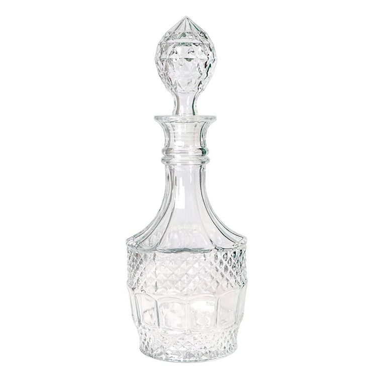 Extra White Flint Engraving Surface 27OZ 800 ML Glass Liquor Bottle Spirit Wine Bottle for Vodka Brandy Gin Rum with Cork Cap