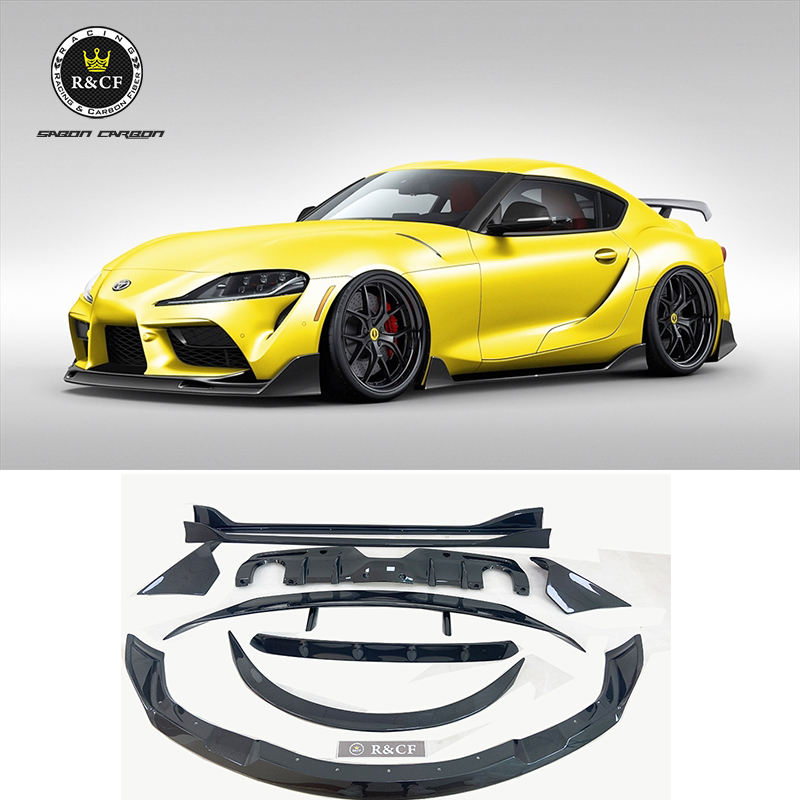 Полный комплект для Toyota Supra A90 MK5 2019 ~ 20 из углеродного волокна Aero, передний бампер, боковые юбки, диффузор, спойлер, боди