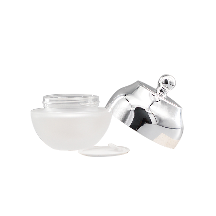 Round And Easy-to-carry Transparent Lotion Cosmetic Glass Cream Jar 50g