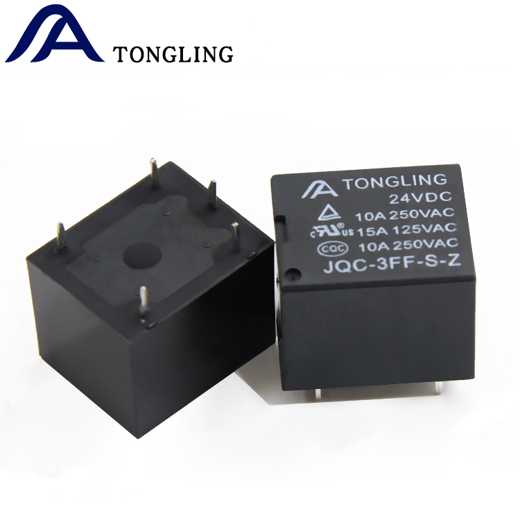 T73 JQC-3FF-S-Z Relay 24v 10A 5Pins Silver Contact High Quality PCB Relay manufactur