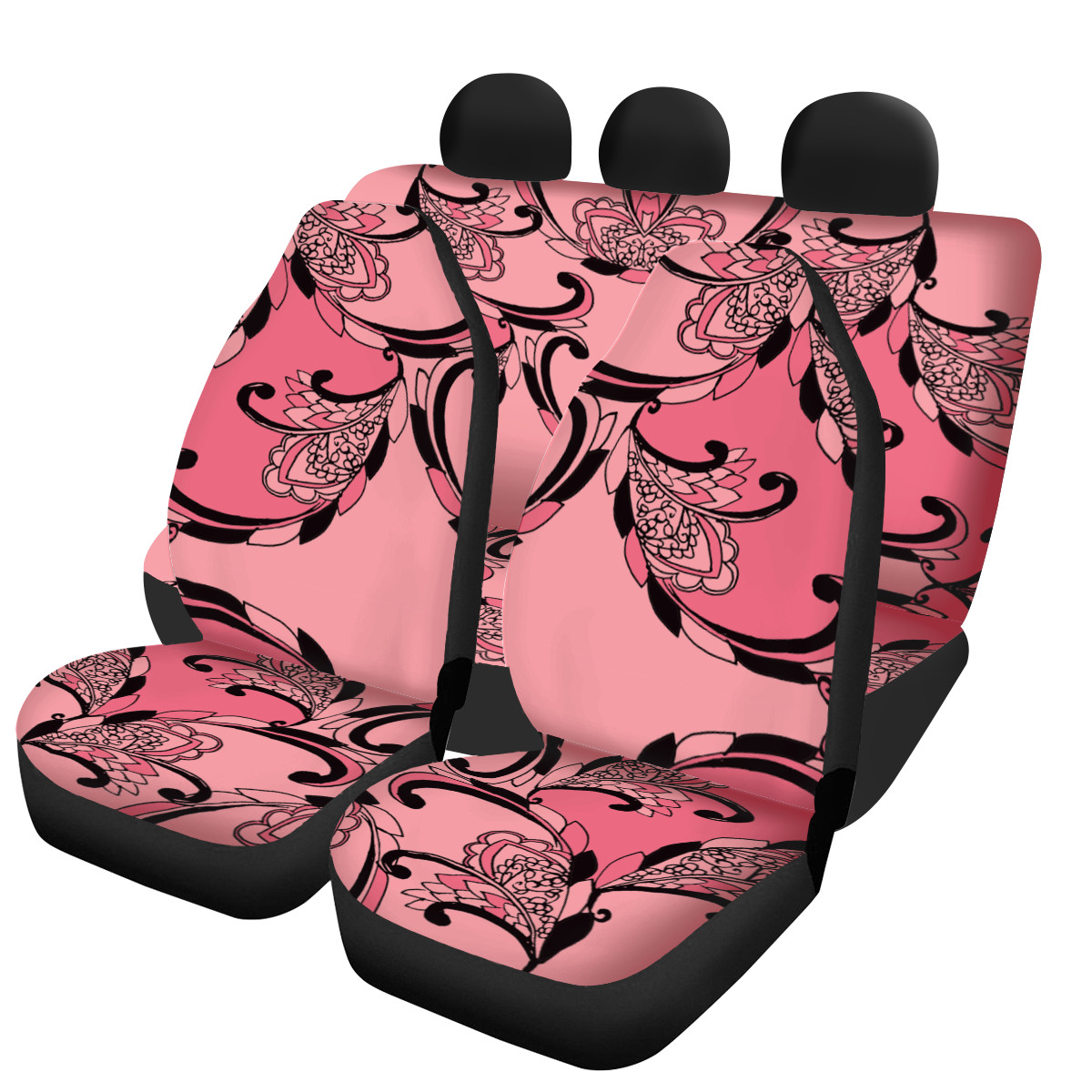 Multi-choice custom sublimation white car seat cover set accessories car seats decorative universal car seat covers set suv