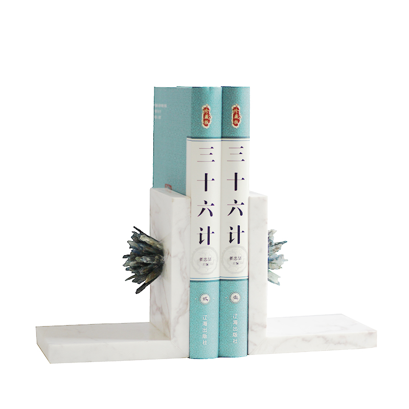 Современные офисные камень кристалл белый мрамор bookend украшения дома bookends