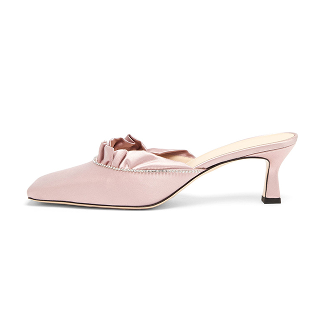 High-grade Stain Luxury Crysta Evening Party Dress Slipper Women And Ladies Kitten Heels Mules