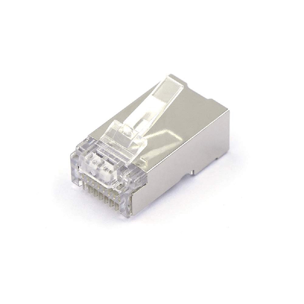 Rj45 Connector Pass Through Mini Plug Cat6 Cat5 Metal 8 Pin Ethernet Rj45 Crystal Head Modular Plug Connector