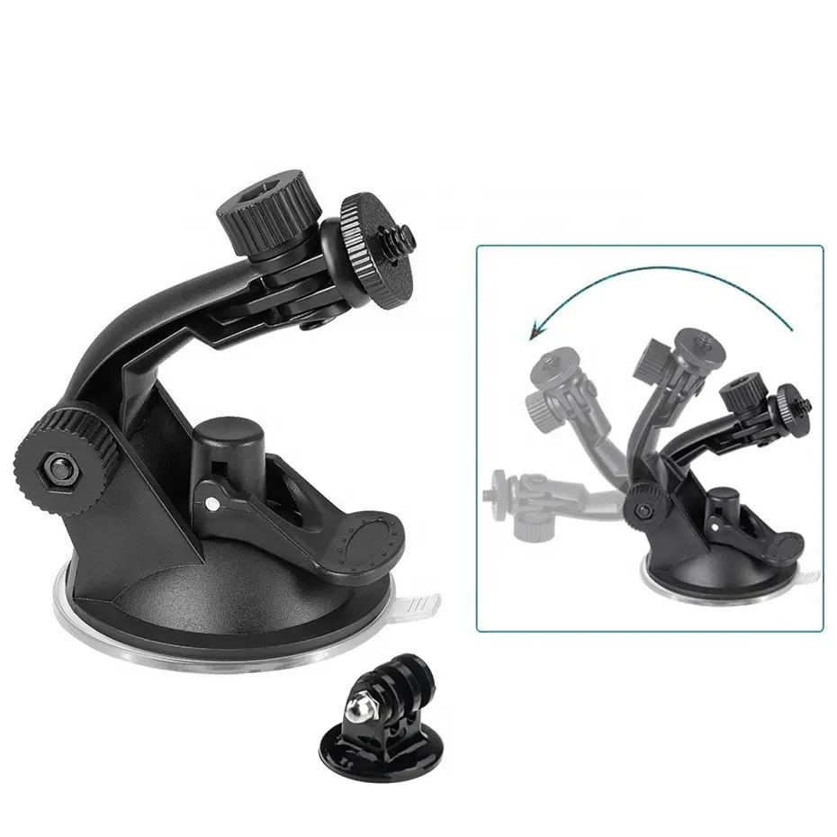 Factory Directly Universal 1/4 Screw PC Material Windshield Suction Cup Camera Car Mount