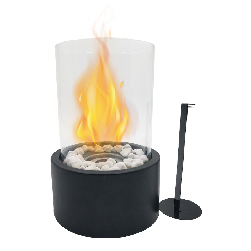 Garden Ventless Round Tabletop 9ML Bio Ethanol Fireplace For Patio