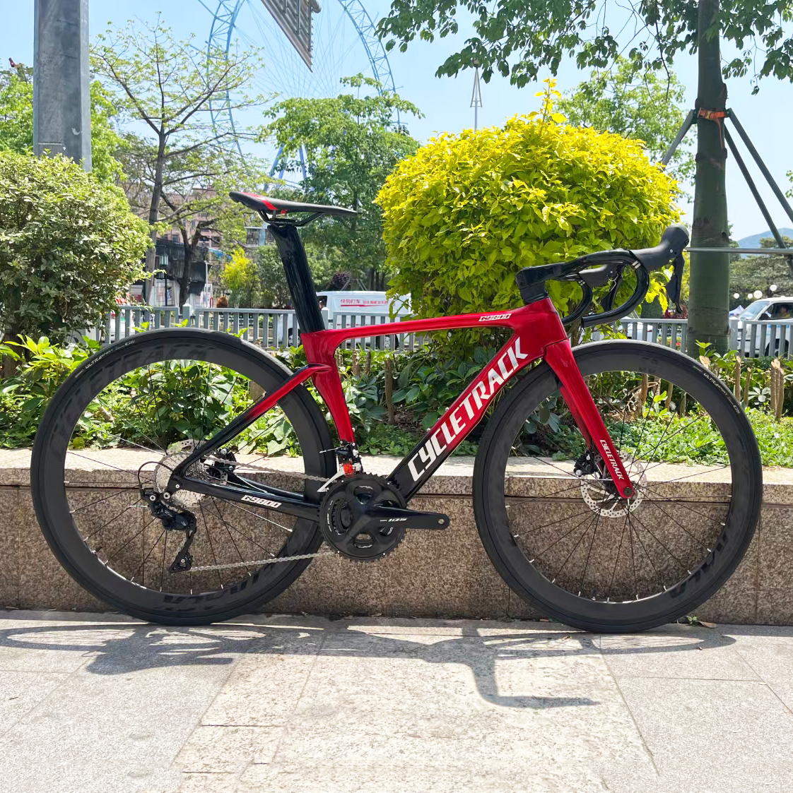Велосипед шоссейный CYCLETRACK из углеродного волокна, 22 скорости, дисковый тормоз, полностью из углеродного волокна, 700C SHIMANO R7000, гоночные велосипеды