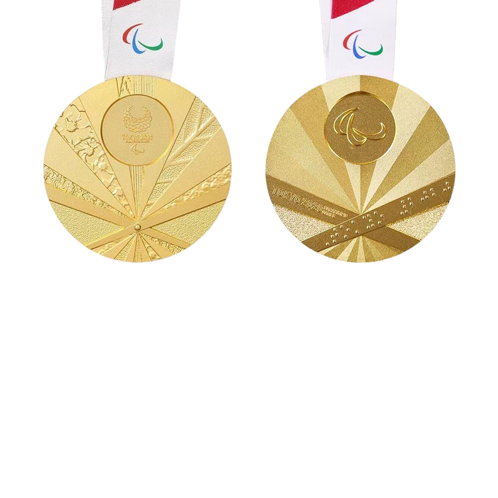 China Custom With Ribbon 3d Gold Silver Medals Metal Disability Games Sport 2020 TOKYO Oly mpic Medal