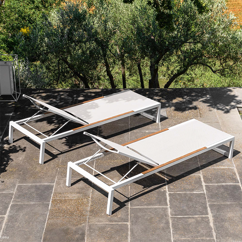 Outdoor Pool Sunbed Beach Garden Leisure Adjustable Relaxing Lounge Chair Aluminum Lounge Chair