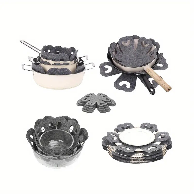 Classic Style Heat-Resistant Felt Divider Mat Kitchen Tools Cookware Accessories Pots Pans Protection Mat Prevents Scratches