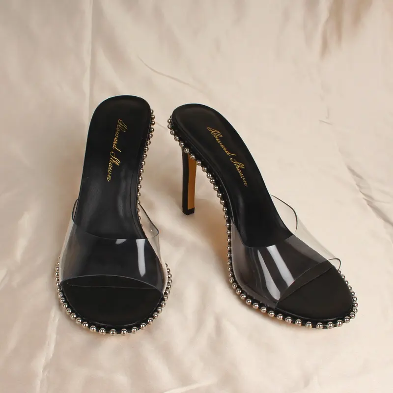 Custom Wholesale Clear PVC Women Sandals Open Toe Women High Heel Shoes Stiletto High Heel sandals