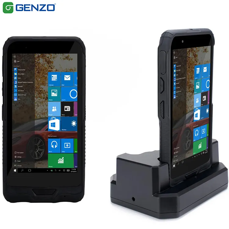 Portable 6 inch industrial handheld nfc pda with courier barcode scanner for windows mobile pda
