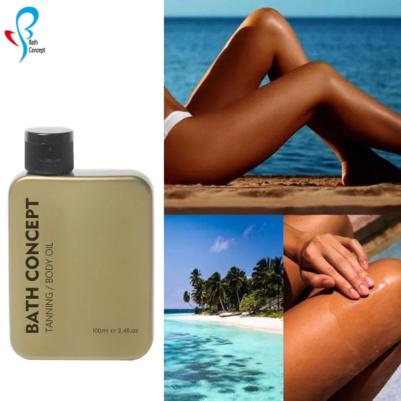Bath Concept OEM Factory Wholesale Private Label High Quality Vegan Natural DHA Organic Body Sun Tanning Oil With Bronzer