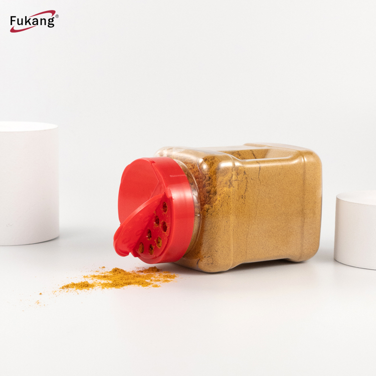500Ml Pet Bottle Pp Lid Square Bulk Seasoning Bottle Spice Shaker Jars With Flap Top