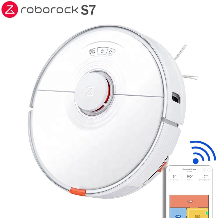 2021 New Xiaomi Sonic Mopping Ultrasonic Carpet For Home 2500Pa 5200mAh Auto-Lifting Roborock S7 Robot Vacuum Cleaner