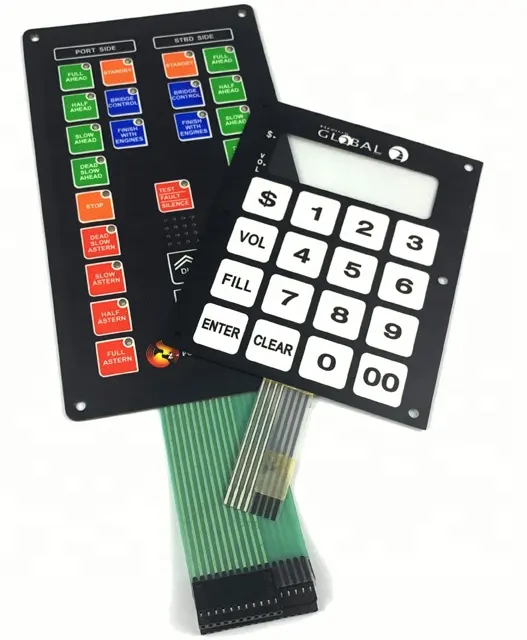 Factory Pvc/pc/pet Membrane Switch Button switch Waterproof controling keyboard membrane keypad