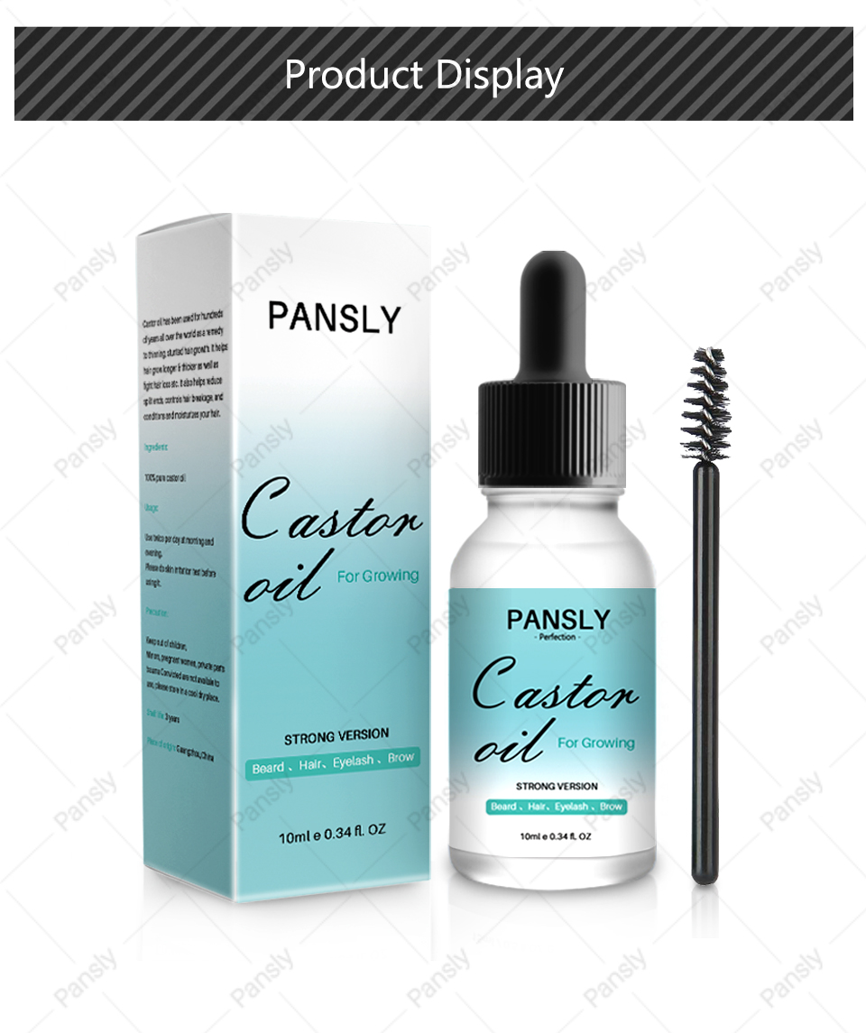 100% Natural 10ML Private Label Cold Pressed Castor Oil Refined Hair Growth Castor Oil Hair Treatment