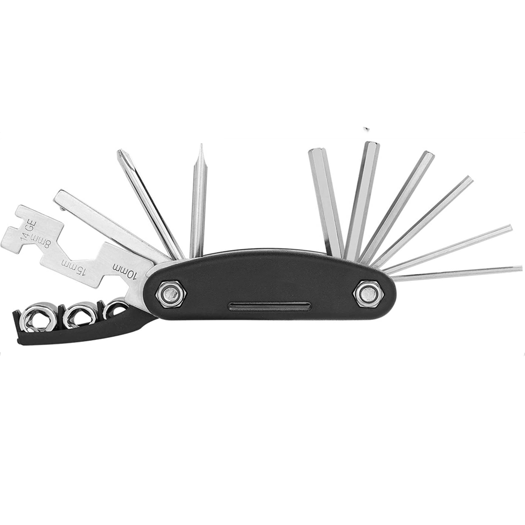 Bike Multitool 15 in 1 Multi-Function Bicycle Cycling Mechanic Repair Tool Kit Portable Hexagon Set Folding Tire wrench tool