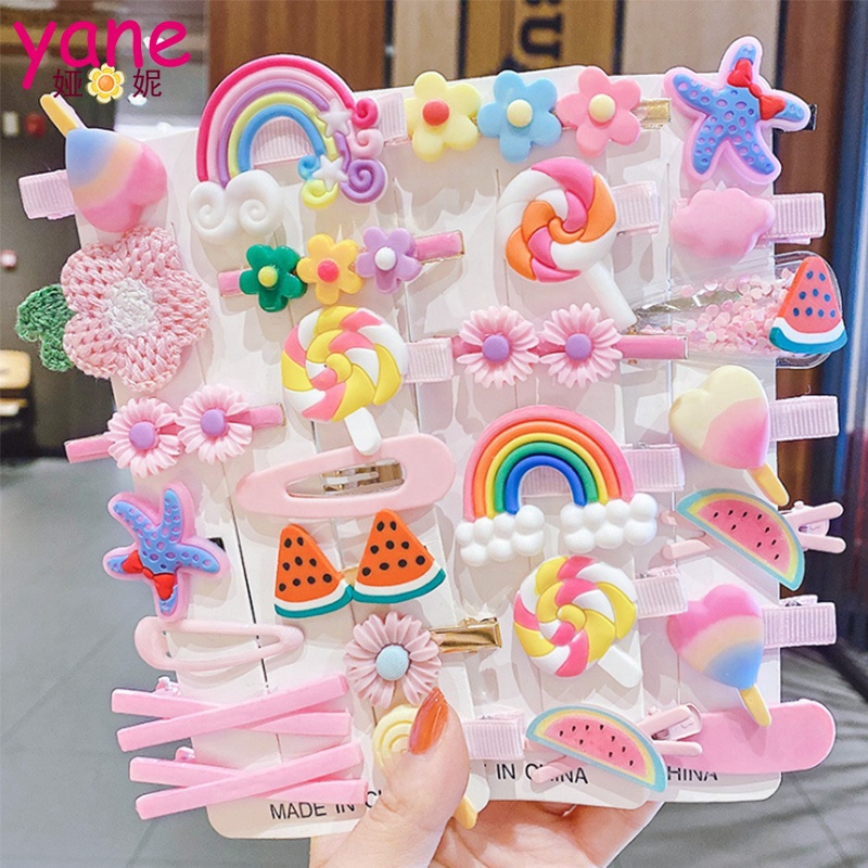Hair Clips for Girls Colorful Candy Kids Hairpins Baby Clip Rainbow decoration