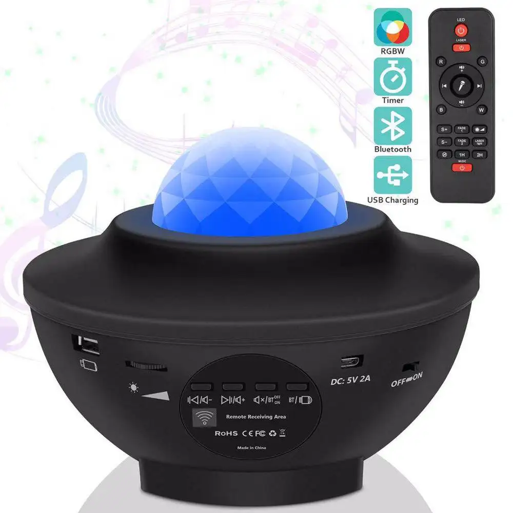 The new LED starry sky projection lamp sleep instrument moon night light for children with remote control