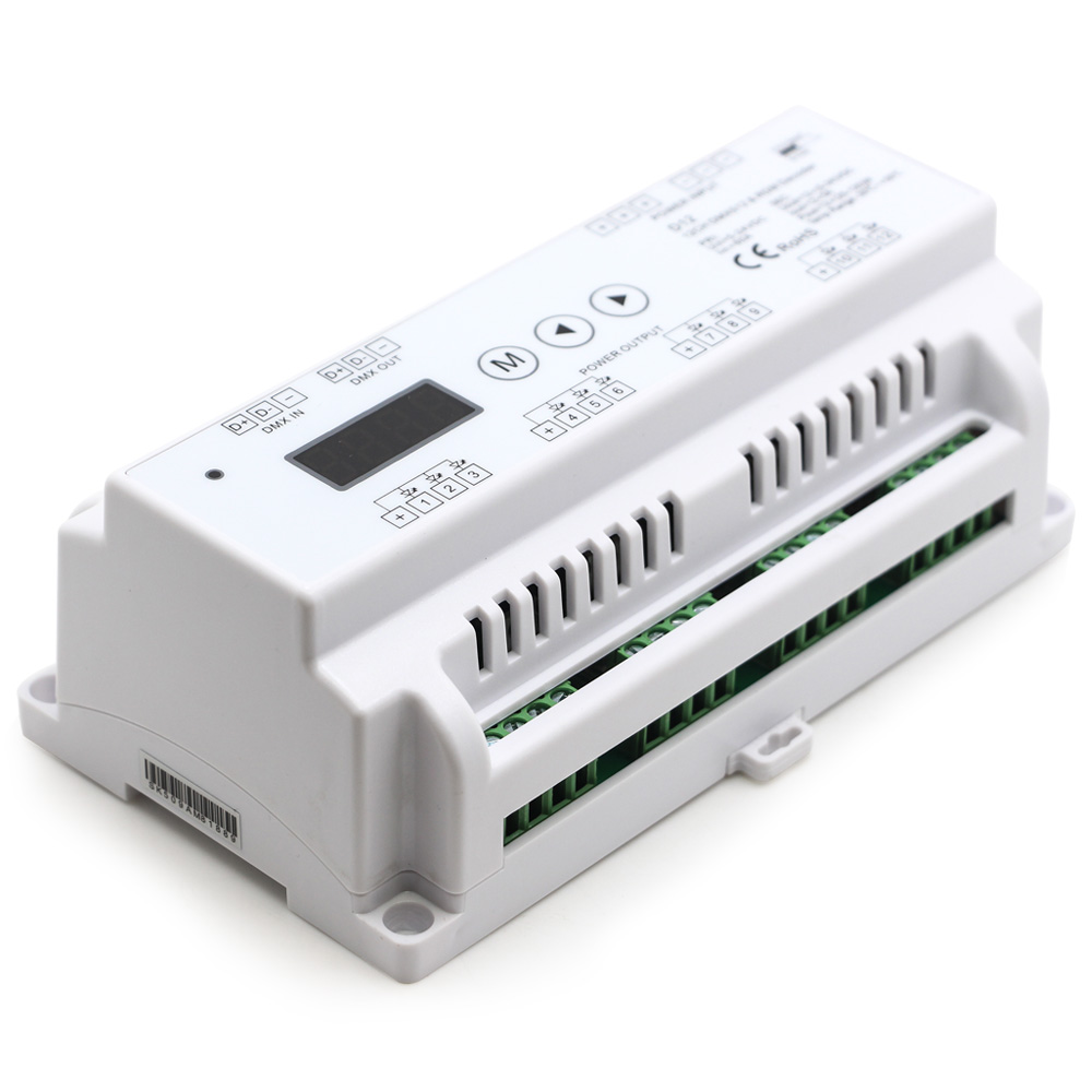 DC5-24V 5A 12CH RGBW DMX512 Din Rail DMX 512 декодер консоли DMX контроллер